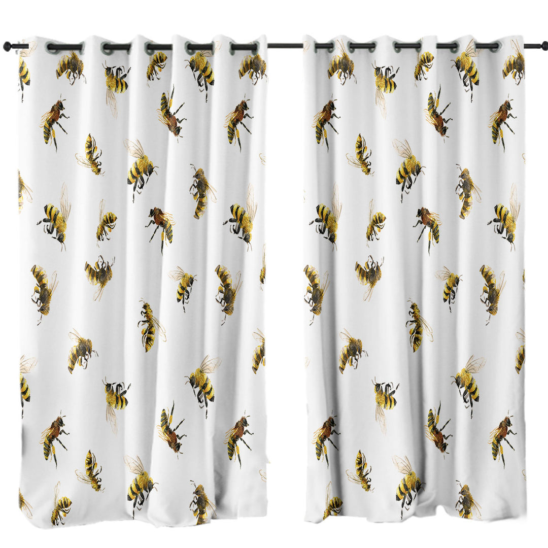 Curtains for Living Room with Bees