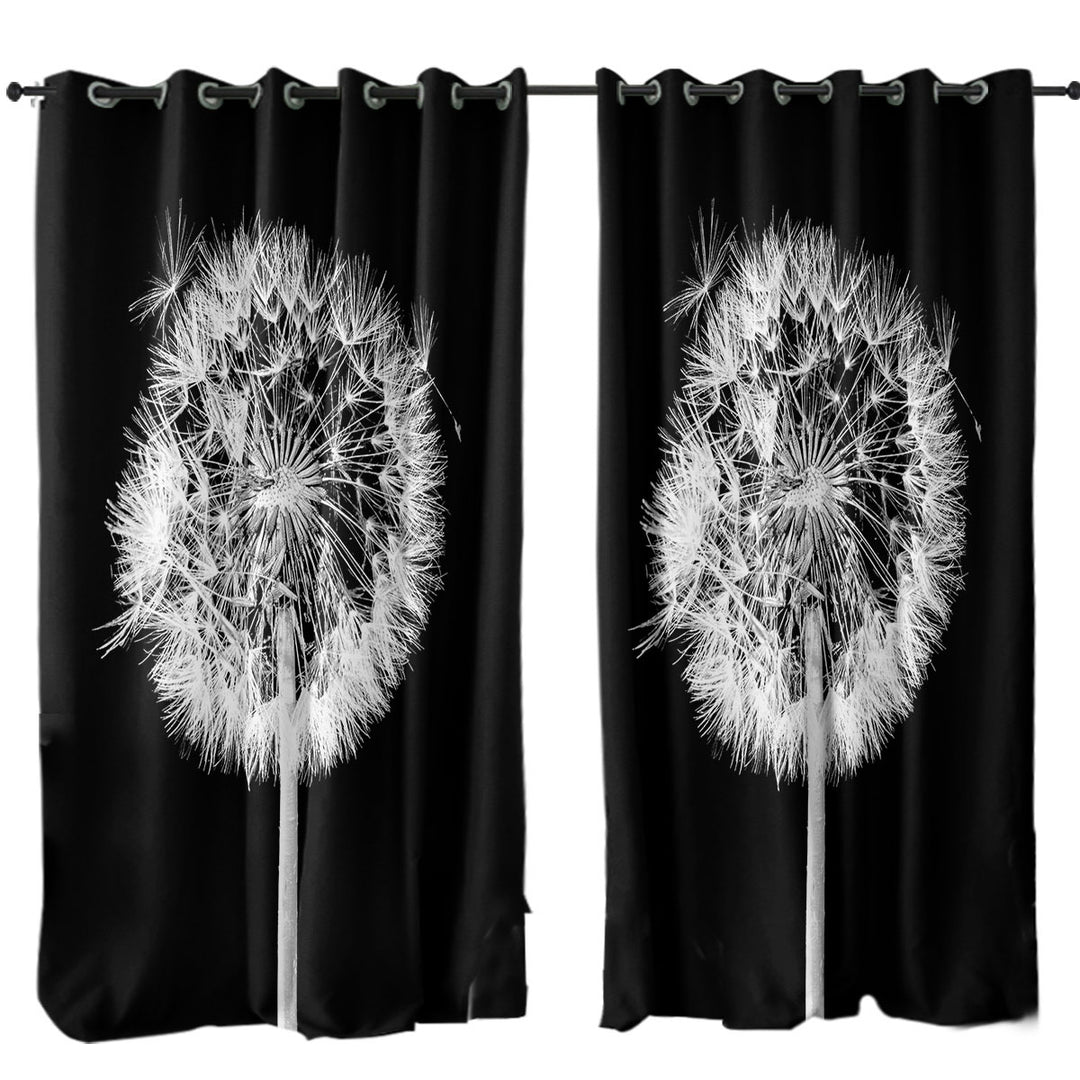 Curtains with Black and White Zoom Photo Groundsel