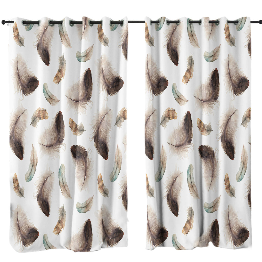 Curtains with Brown Feathers