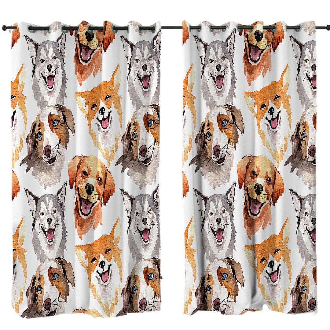 Curtains with Happy Dogs