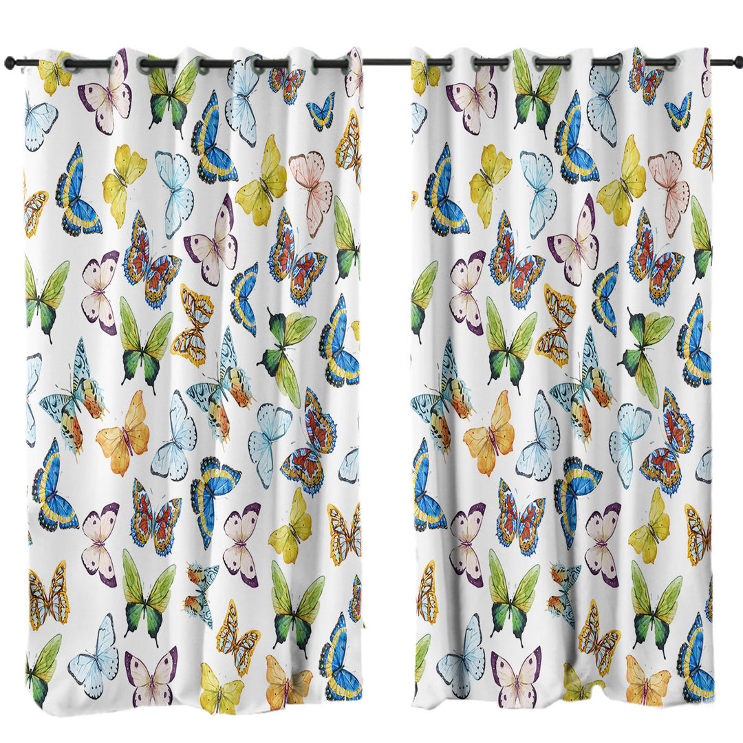 Curtains with Multi Pattern and Colors Butterflies