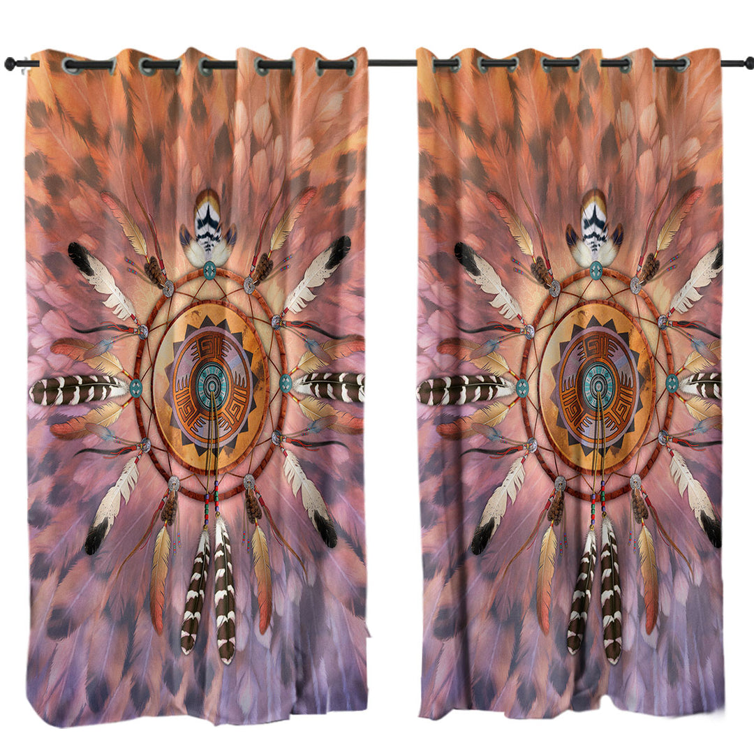 Curtains with Native American Culture Art the Dream Catcher