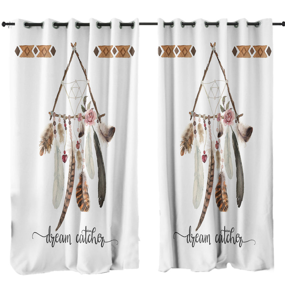 Curtains with Triangular Native Dream Catcher