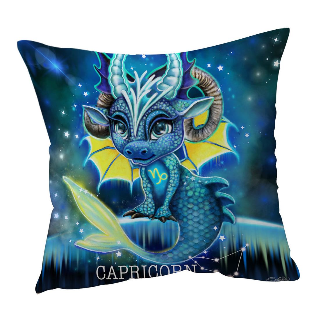 Cushion Covers Gift Ideas for Kids Fantasy Art Capricorn Lil Dragon