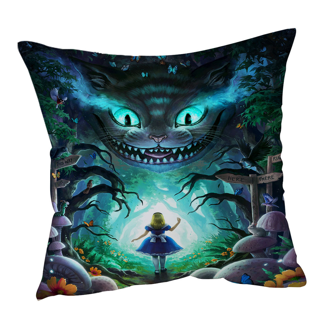 Cushion Covers of Wonderland Alice Scary Forest
