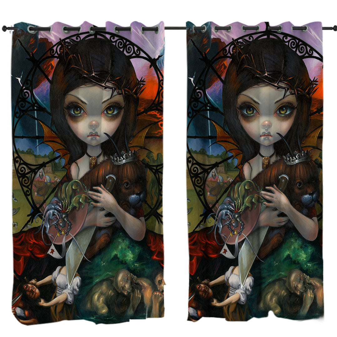 Custom Drapes with Fine Dark Art Unseelie Court Wrath Seven Deadly Sins