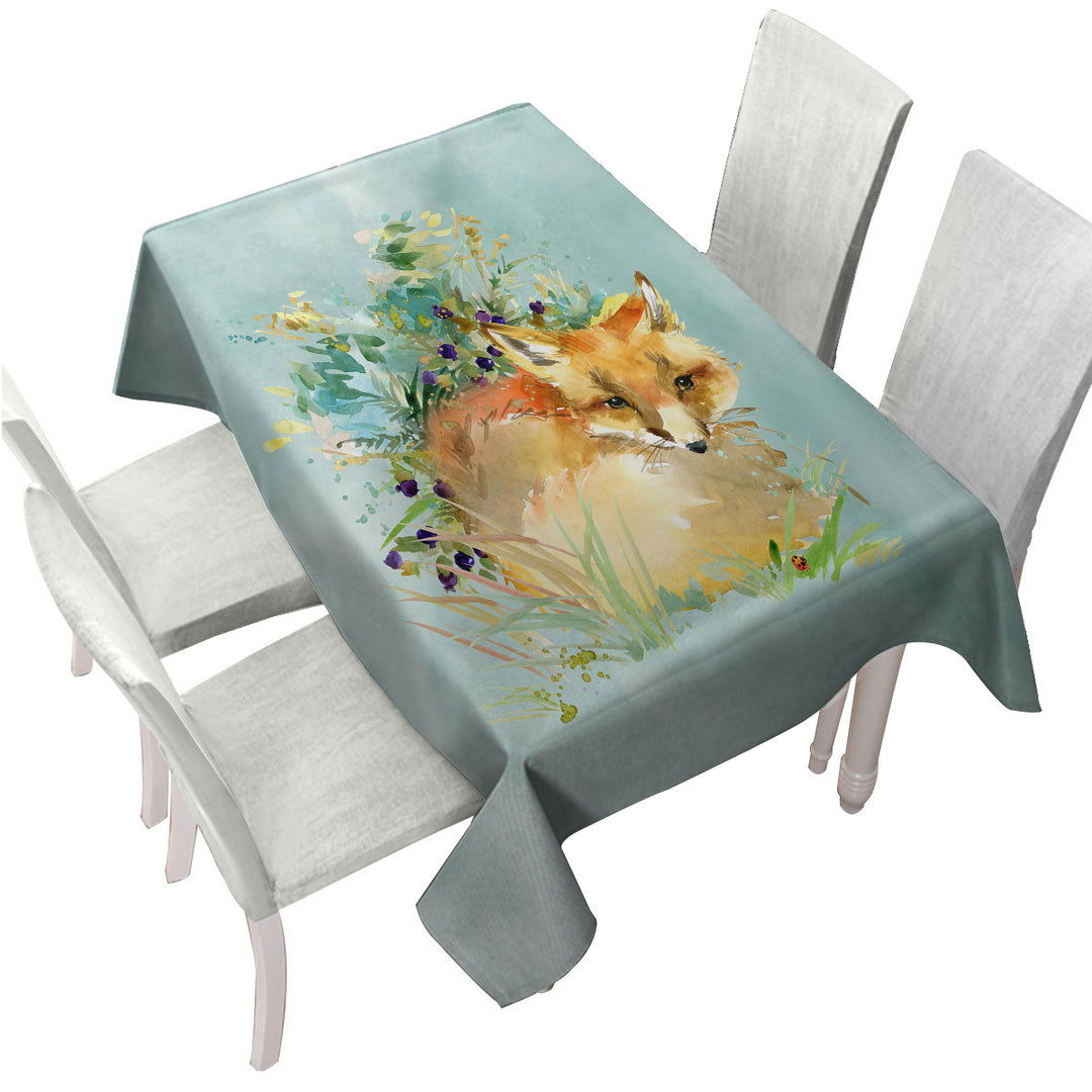 Custom table Covers with Art Painting Fox