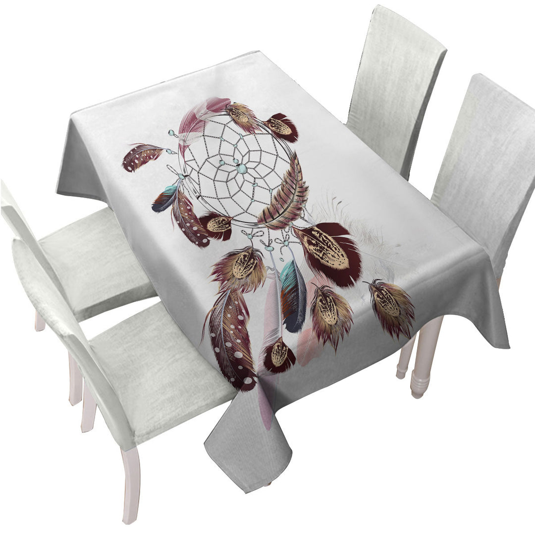 Custom table Covers with Beautiful Feathers Dream Catcher