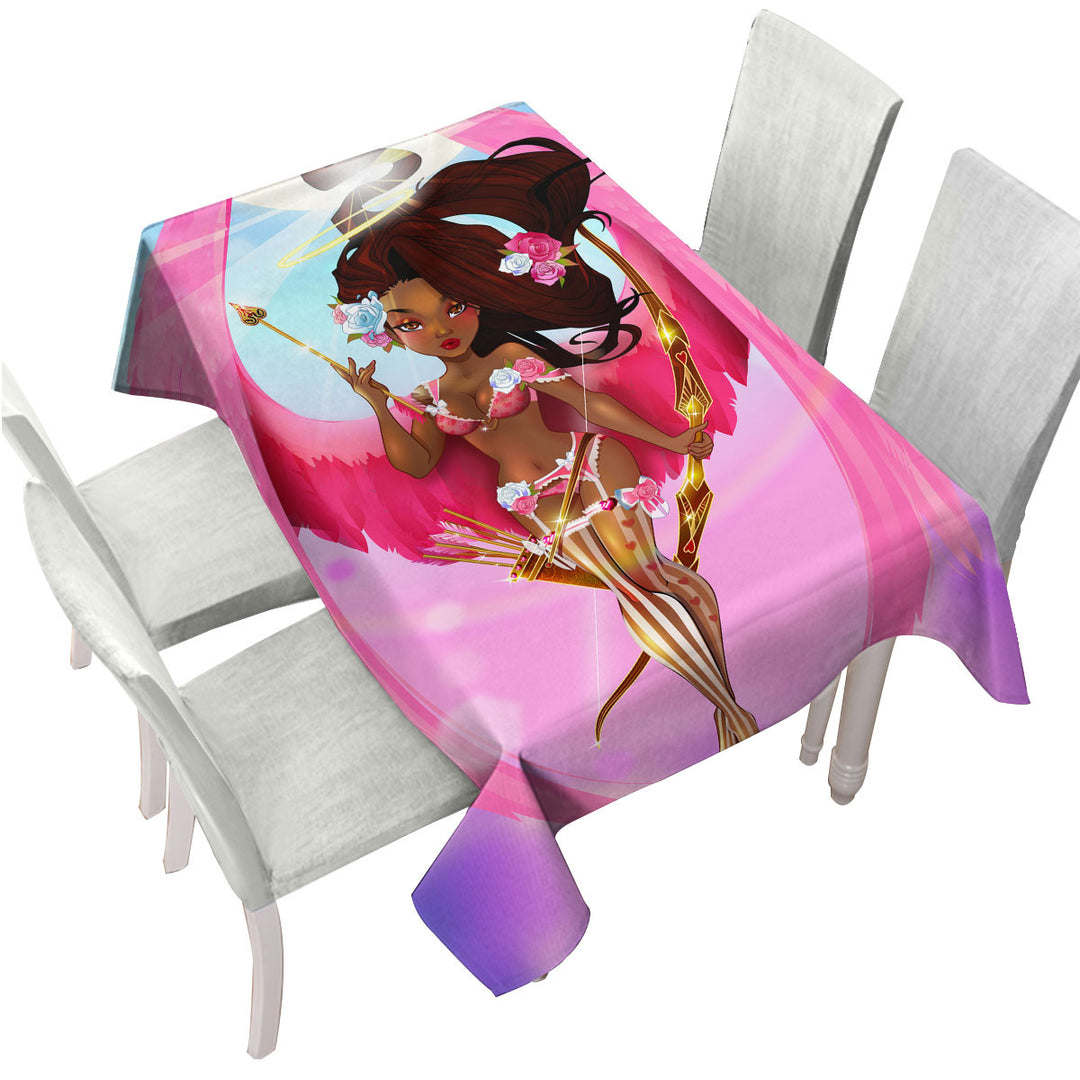 Custom table Covers with Fantasy Rose the Angel