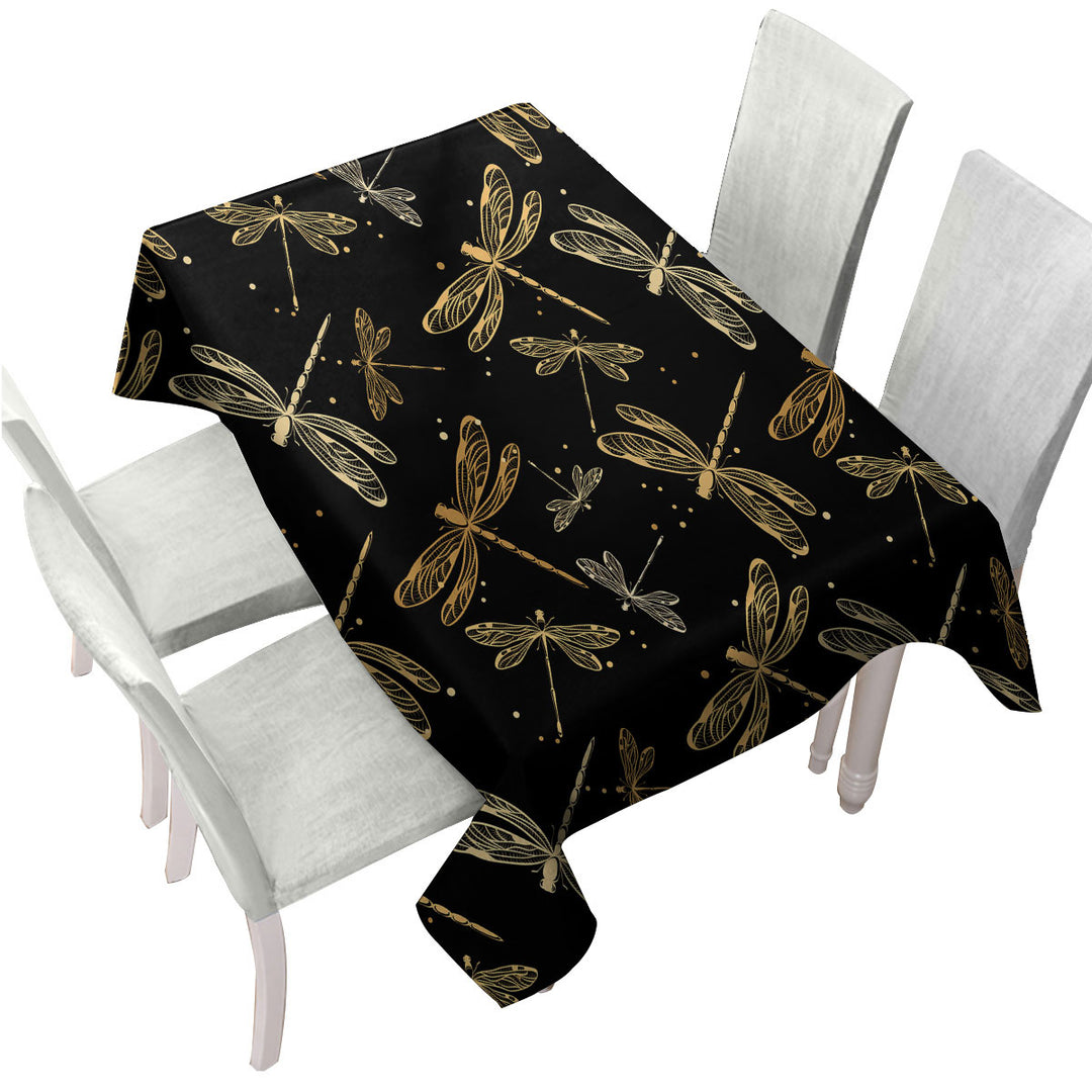 Custom table Covers with Golden Dragonflies