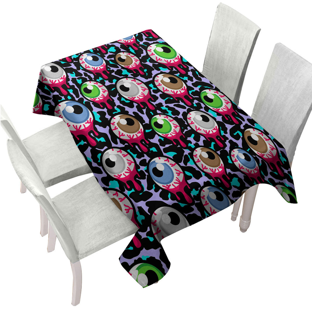 Custom table Covers with Halloween Scary Eyeballs