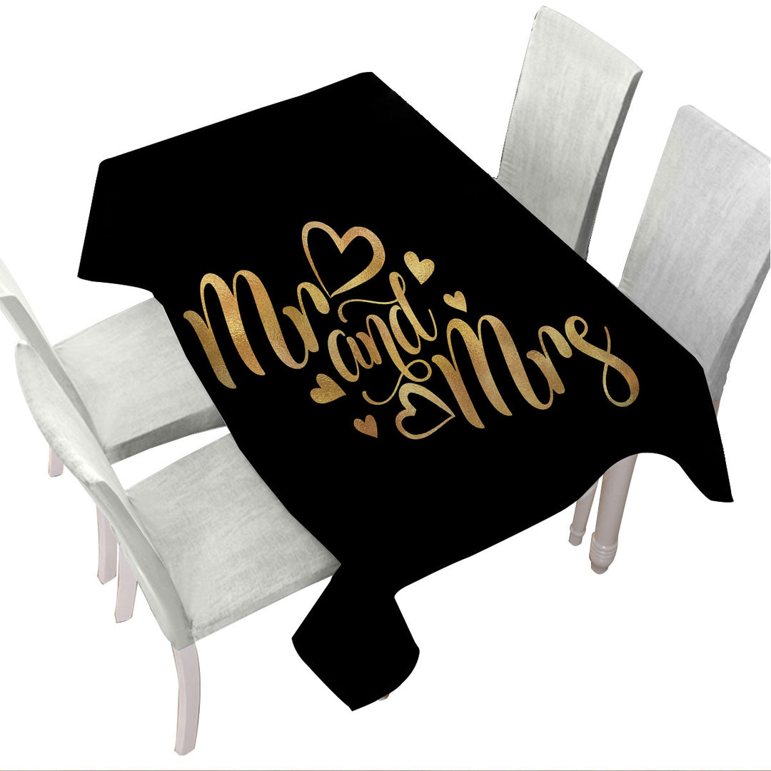 Custom table Covers with Mr and Mrs