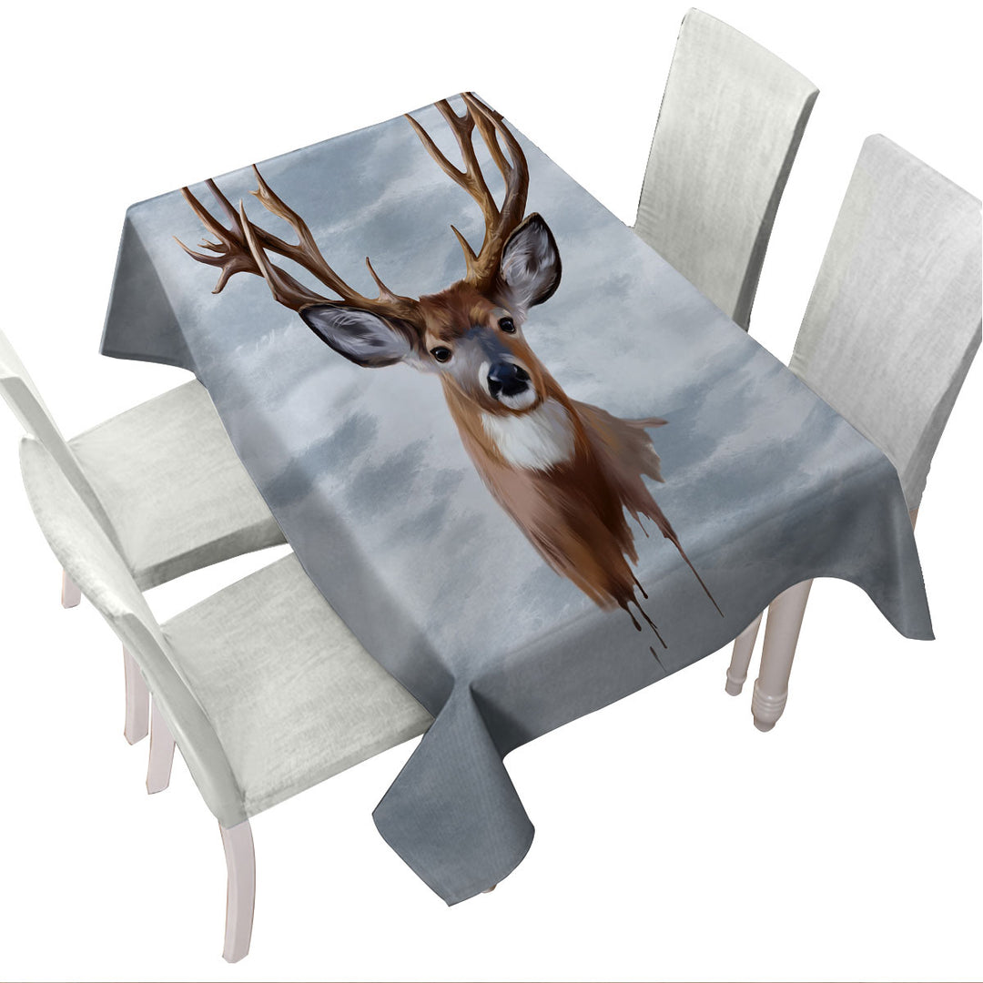 Custom table Covers with Painted Deer