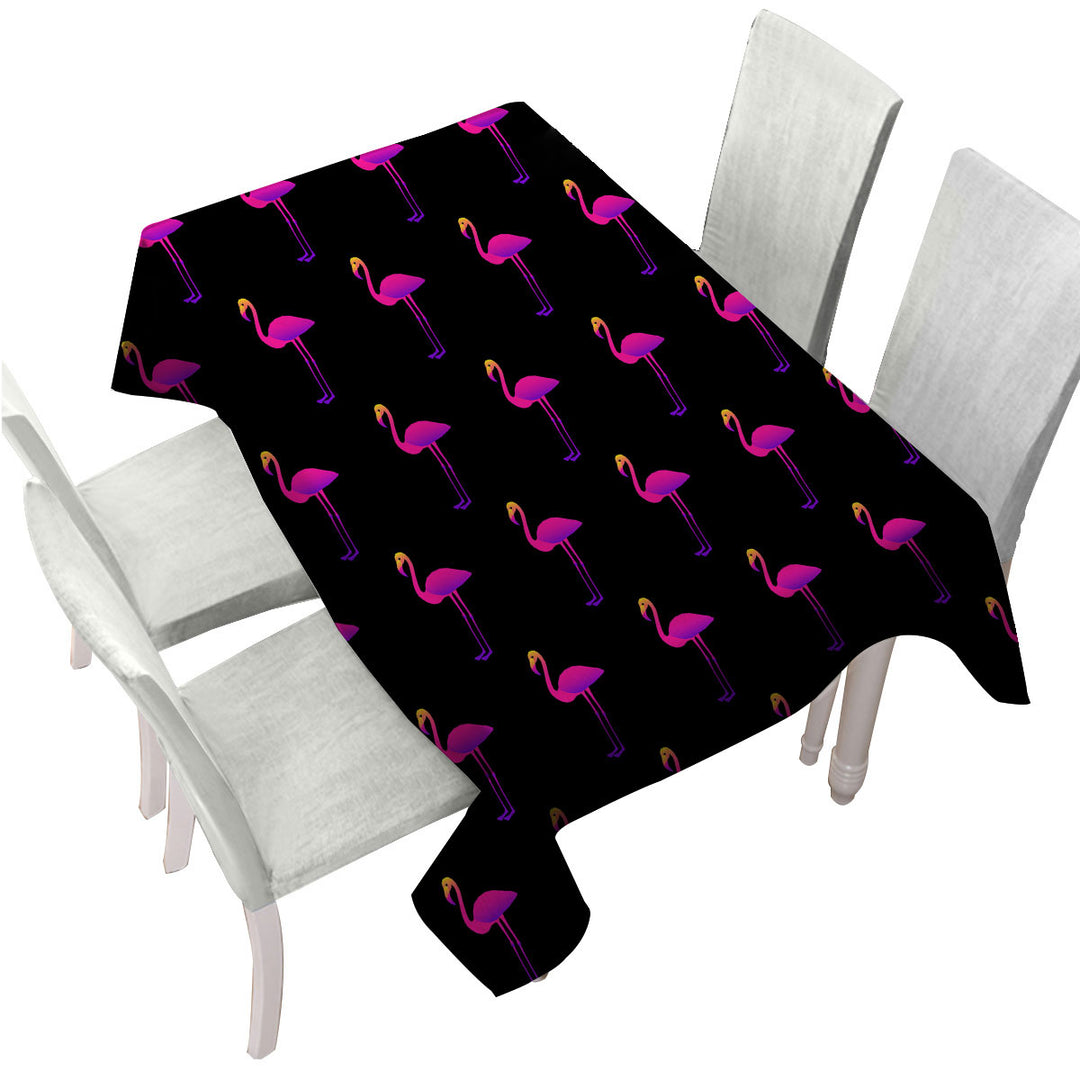 Custom table Covers with Purplish Flamingo Pattern