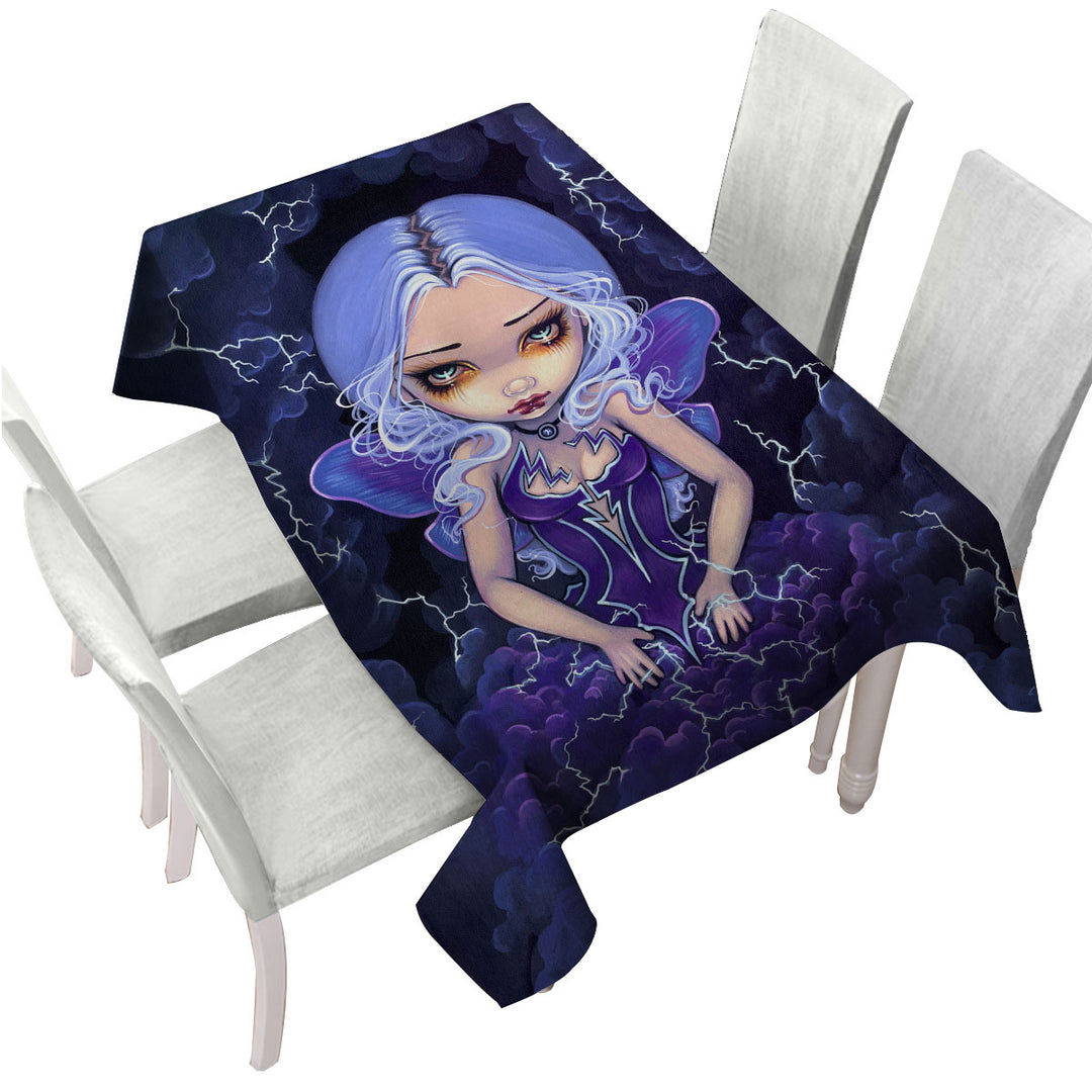 Custom table cloth with Beautiful Gothic Fairy Dress of Storms