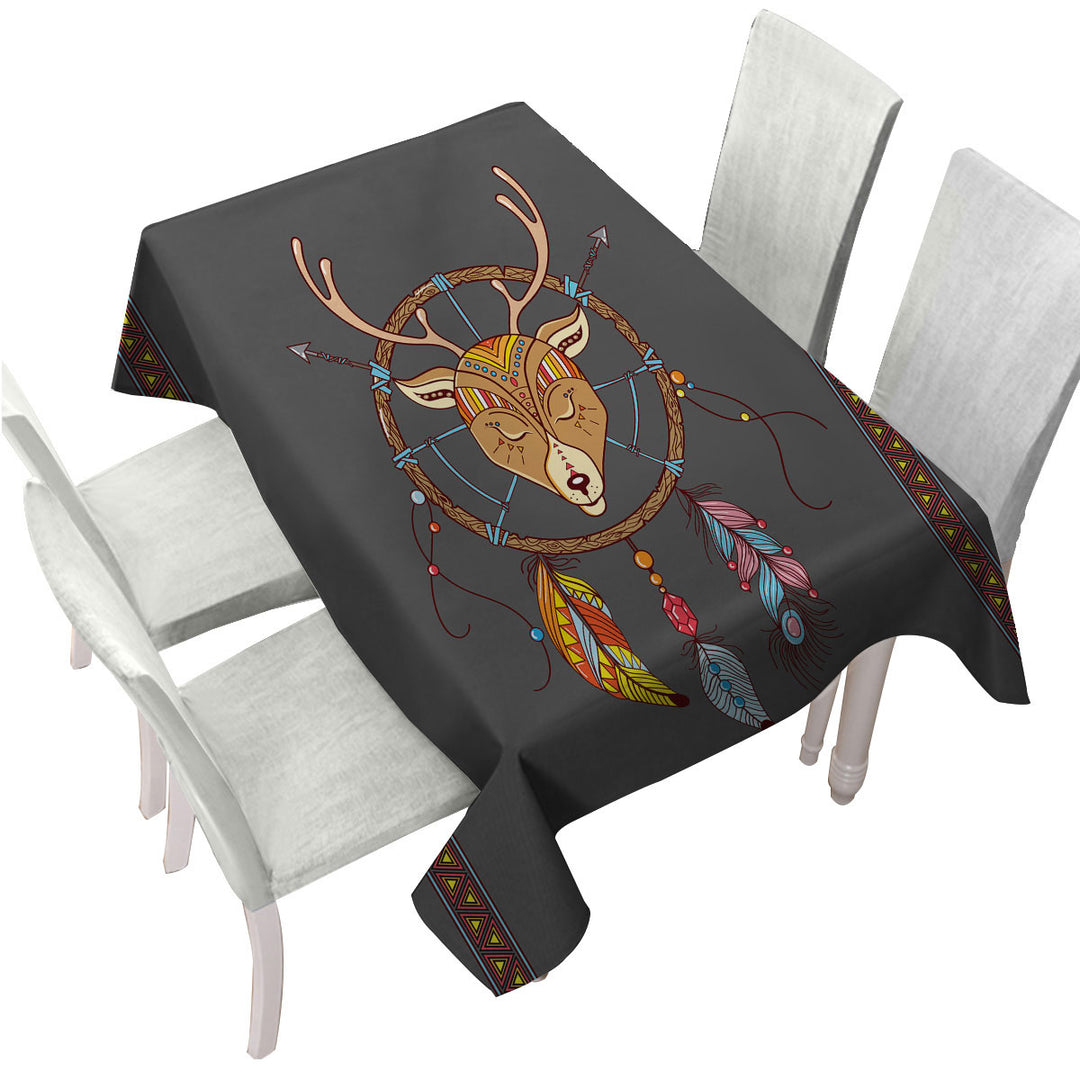 Custom tablecloths with Cute Native Deer Dream Catcher for Kids