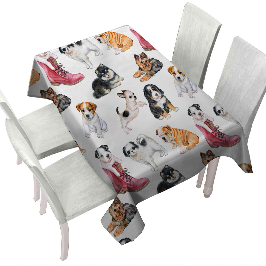 Custom tablecloths with Dogs Puppies