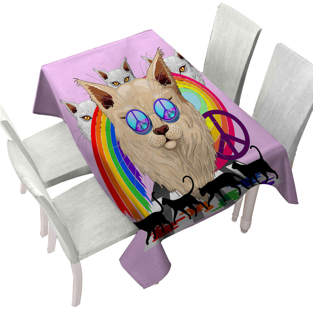 Custom tablecloths with Funny and Cool Retro Cats