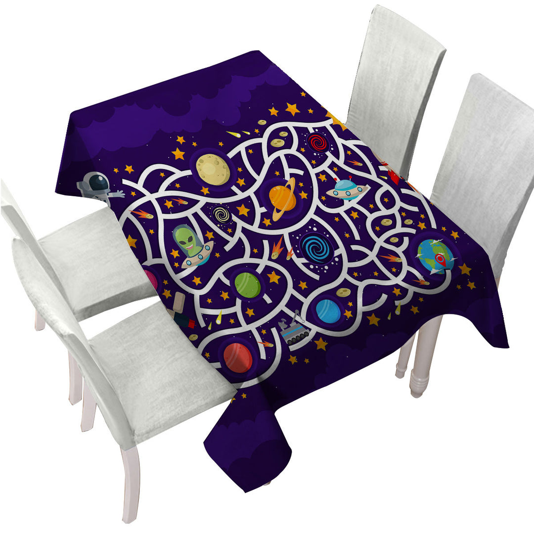 Custom tablecloths with Kids Space Maze