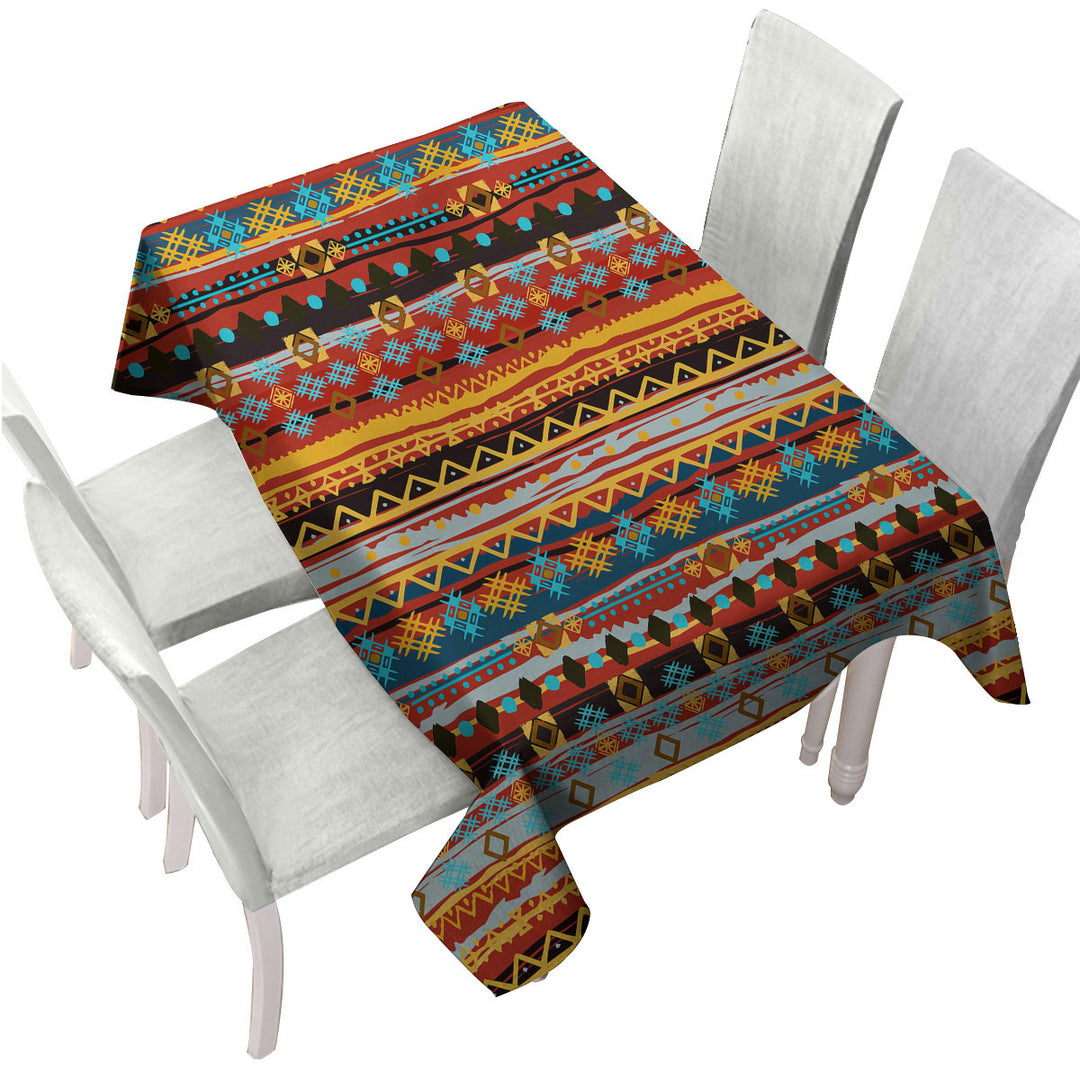 Custom tablecloths with Red and Yellow African Design