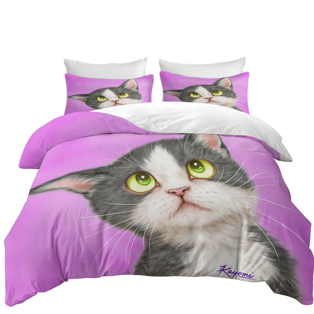 Cute Art for Kid Adorable Grey Kitten Coverlets
