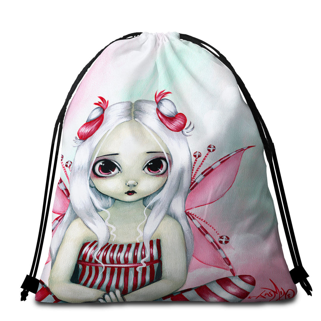 Cute Beach Towel Pack Pinkish Little Fairy the Peppermint Pretty