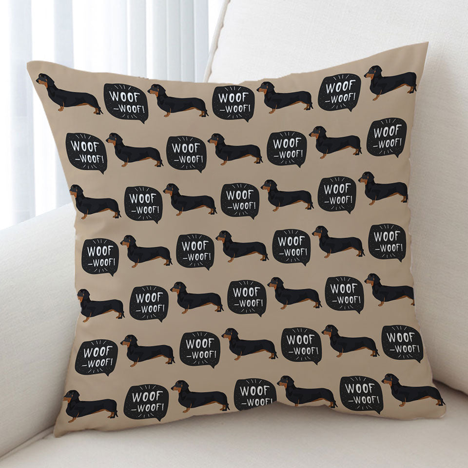 Cute Black Dachshund Cushion