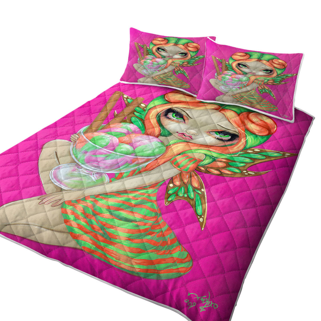 Cute Candy Lover Big Eyed Rainbow Sherbet Fairy Quilt shop near me