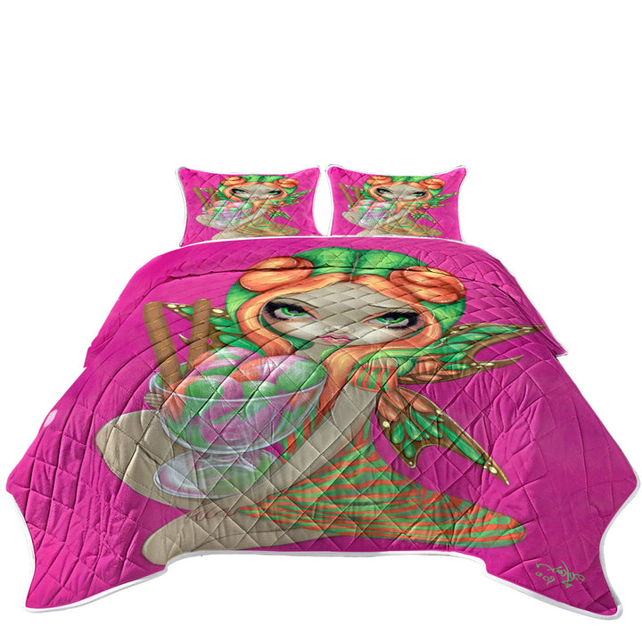 Cute Candy Lover Big Eyed Rainbow Sherbet Fairy Quilts