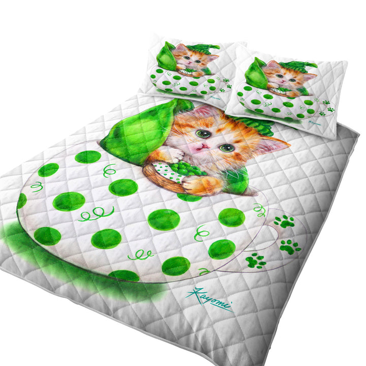 Cute Cat Art Drawings the Peapod Cup Kitten Quilts for Beds