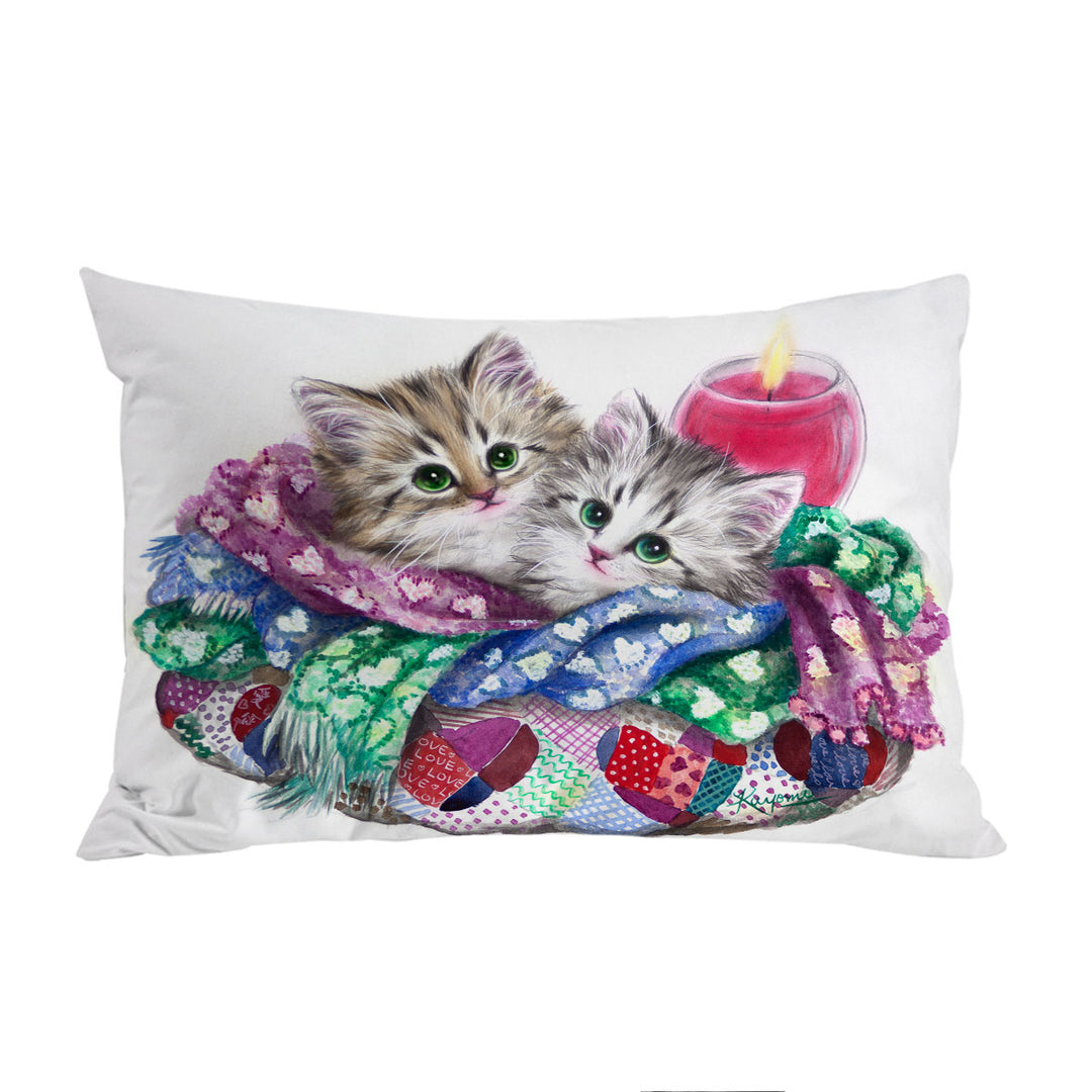 Cute Cat Art Keep Warm Tabby Kittens Pillowcase