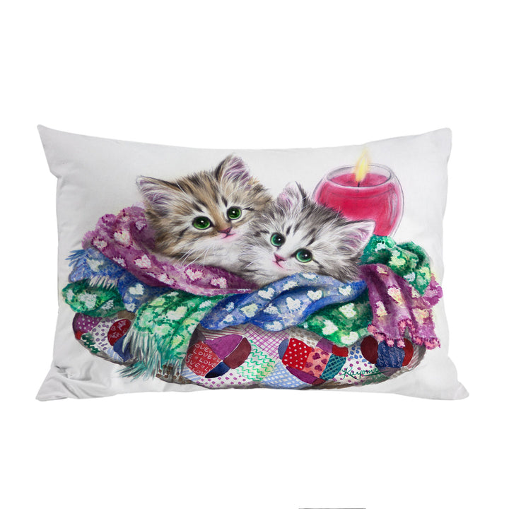 Cute Cat Art Keep Warm Tabby Kittens Pillowcase