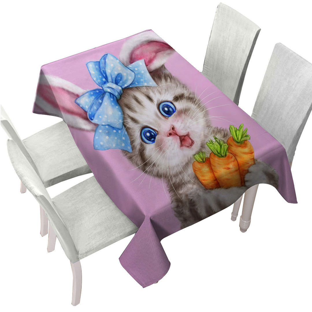 Cute Cat Drawings for Kids the Rabbit Kitten Custom table cloth