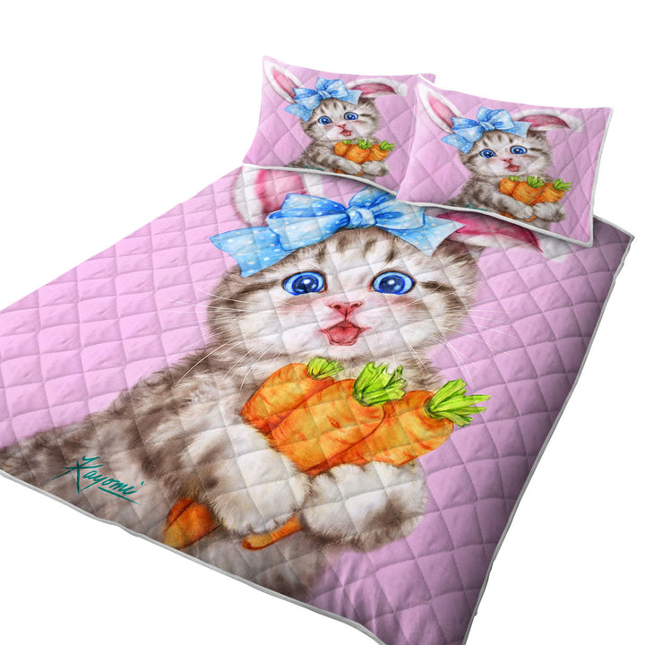Cute Cat Drawings for Kids the Rabbit Kitten King Size Bedspreads