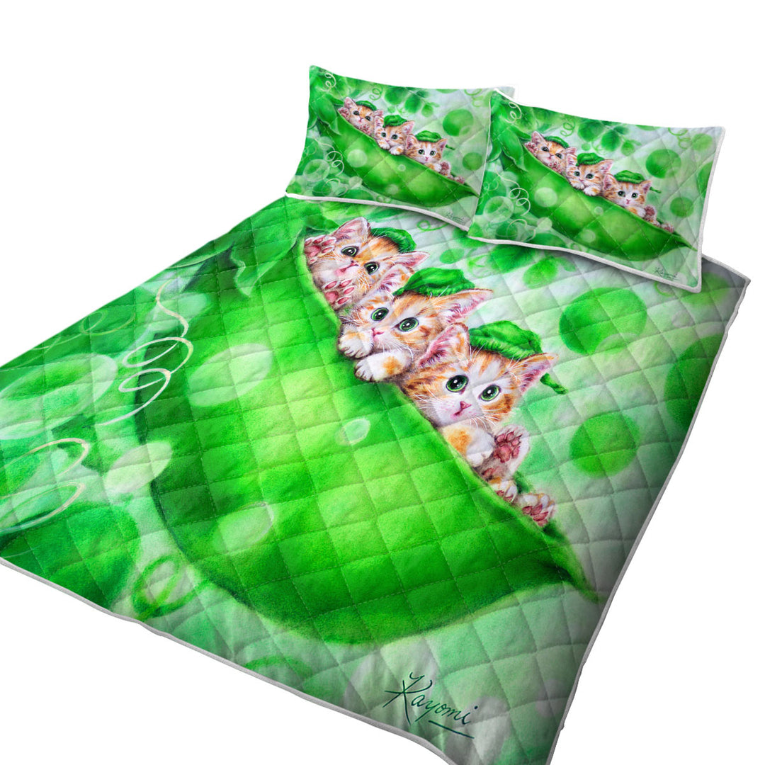 Cute Cats Art Drawing Peapod Ginger Kittens Quilts