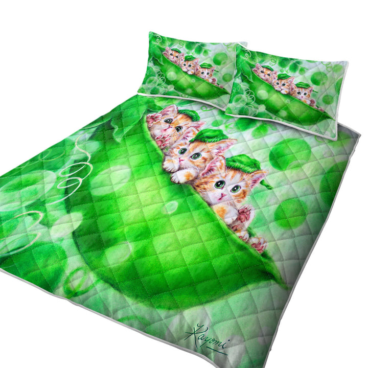 Cute Cats Art Drawing Peapod Ginger Kittens Quilts