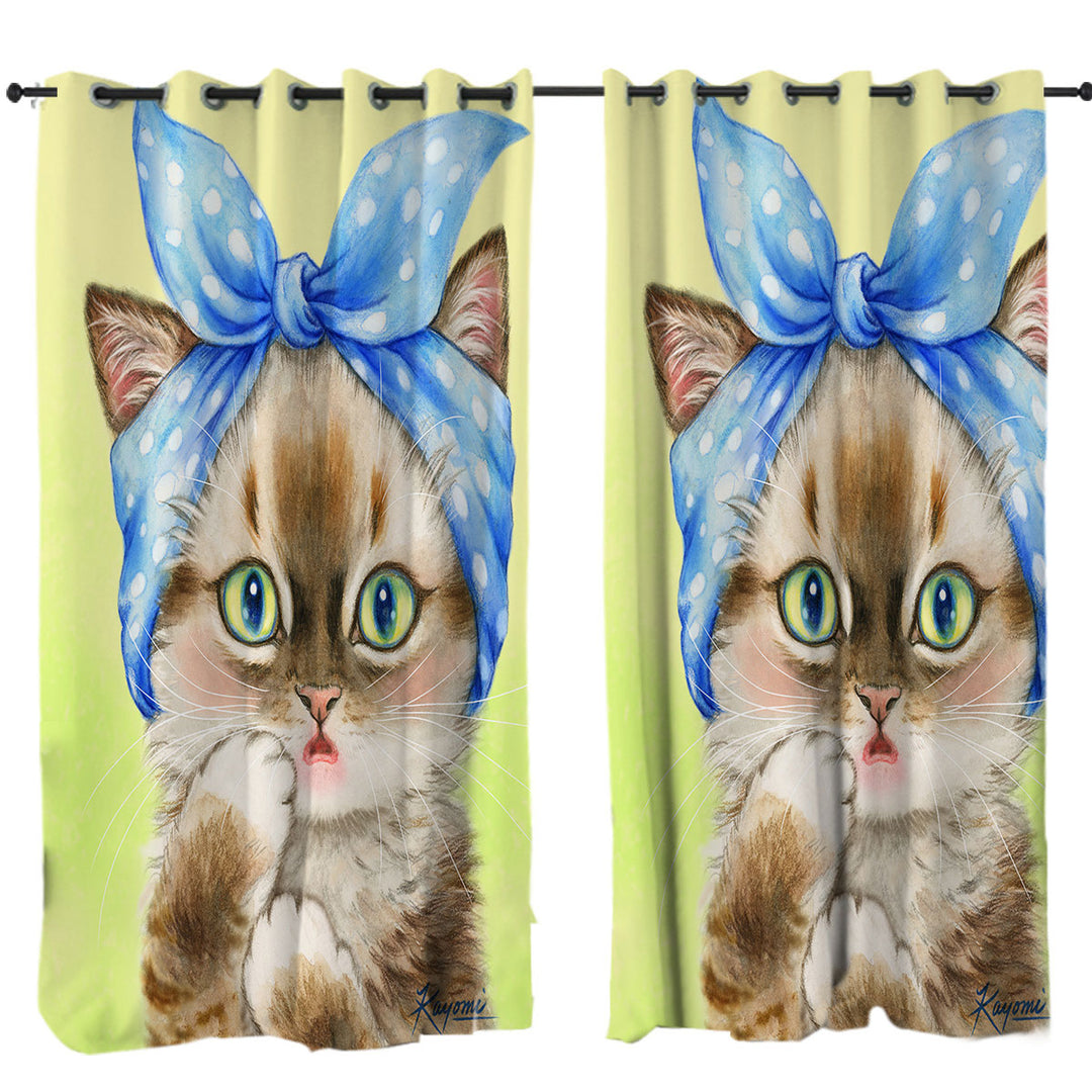 Cute Cats Art Girly Hair Bandana Kerchief Kitten Drapes
