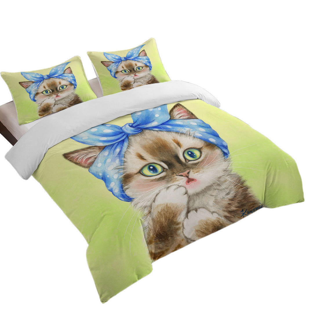 Cute Cats Art Girly Hair Bandana Kerchief Kitten Duvet Covers