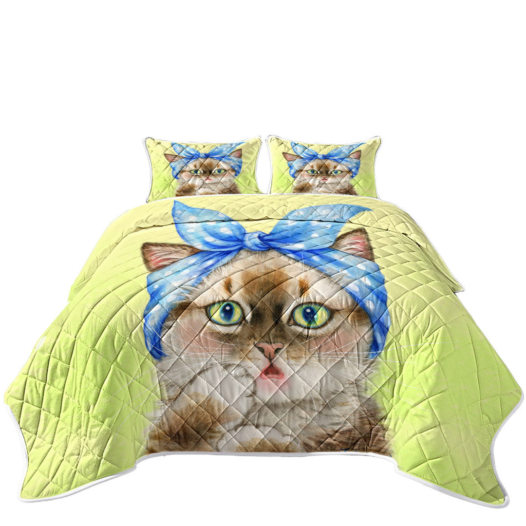 Cute Cats Art Girly Hair Bandana Kerchief Kitten King Quilt