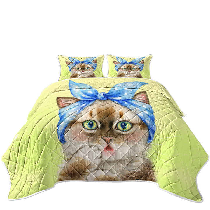 Cute Cats Art Girly Hair Bandana Kerchief Kitten King Quilt