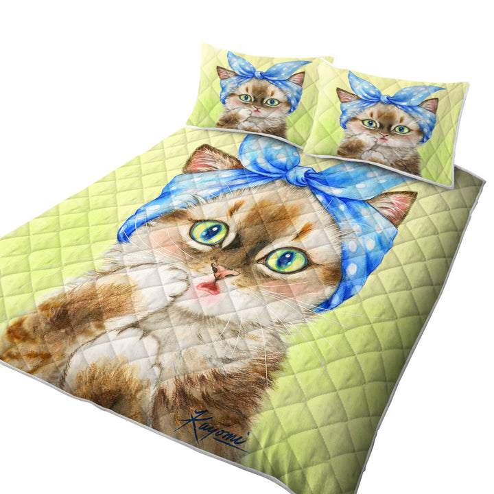 Cute Cats Art Girly Hair Bandana Kerchief Kitten Quilts for sale