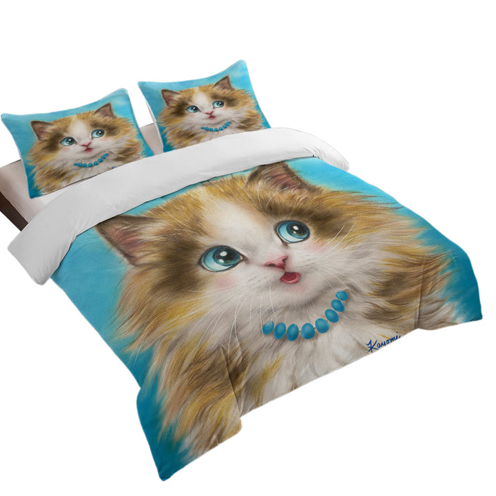 Cute Cats Art Girly Kitten Blushing Donna Covers