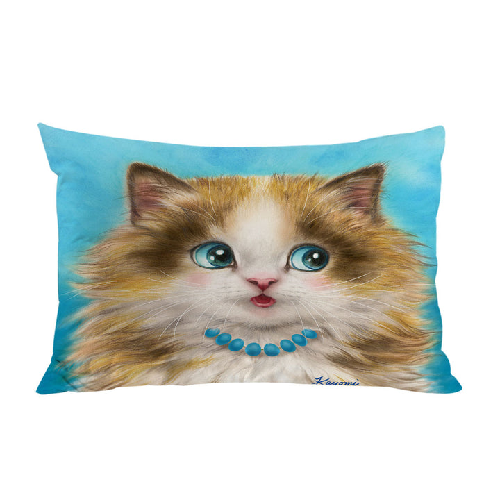 Cute Cats Art Girly Kitten Blushing Pillow Case Covers