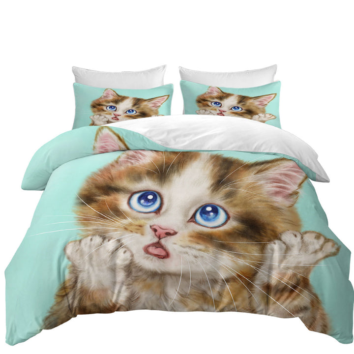Cute Cats Art Wondering Tabby Kitten Duvet Covers