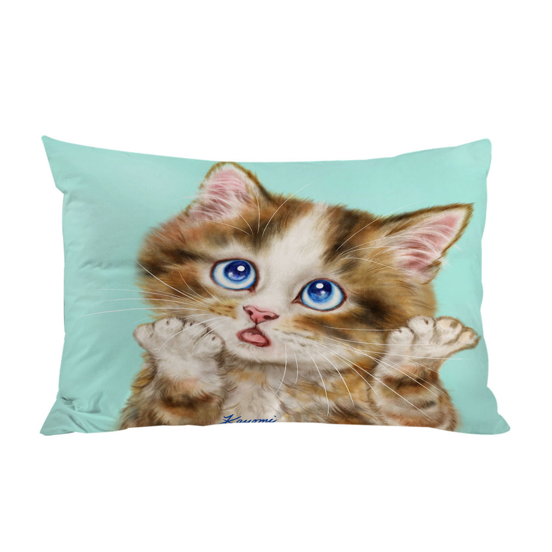 Cute Cats Art Wondering Tabby Kitten Pillow Cases