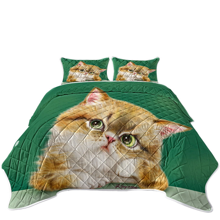 Cute Cats Art the Thinker Kitten Coverlet