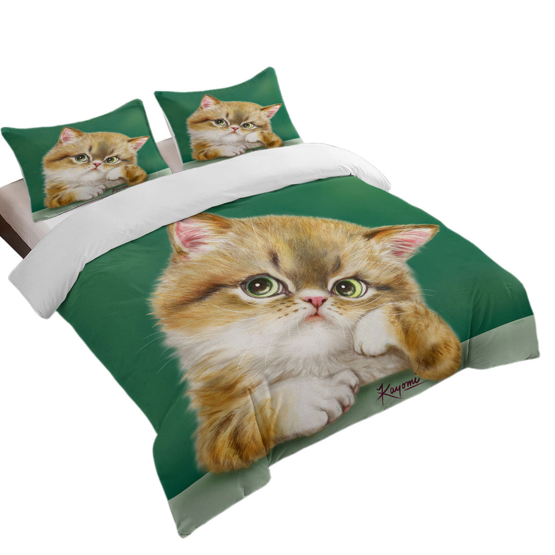 Cute Cats Art the Thinker Kitten Duvet Covers