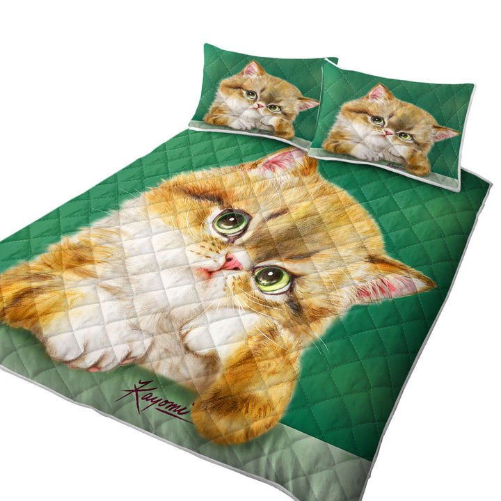 Cute Cats Art the Thinker Kitten Quilts