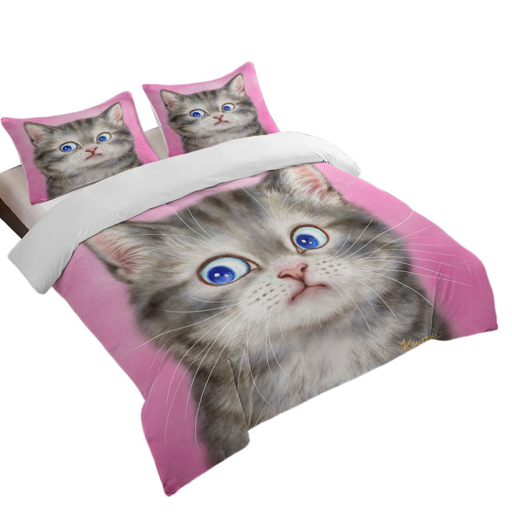 Cute Cats Designs for Kids Worried Kitten Coverlets