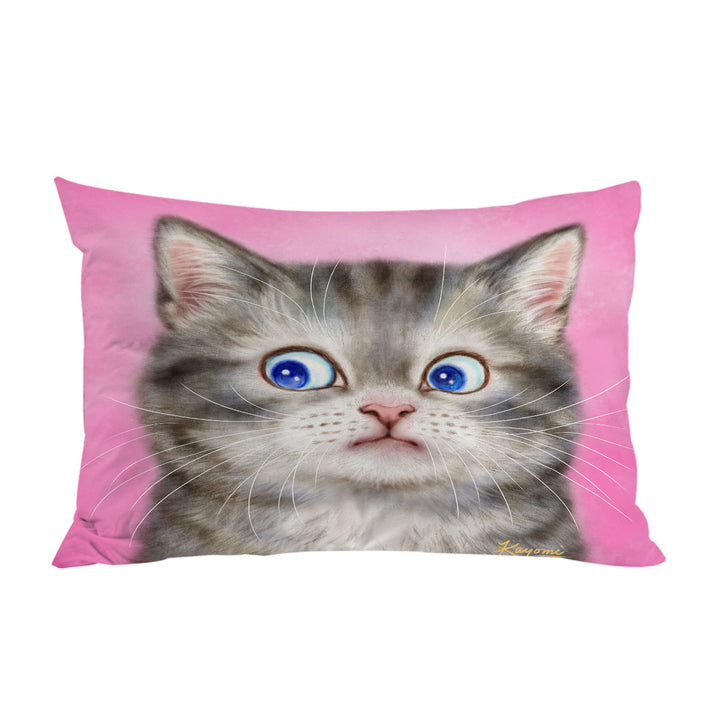 Cute Cats Designs for Kids Worried Kitten Pillow Case Covers